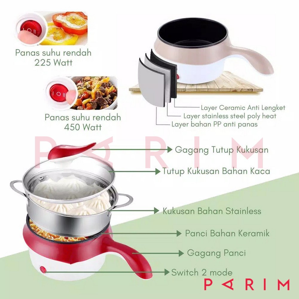 PARIM PANCI ELEKTRIK Electric Fry Pan Multifungsi PANCI BAHAN TEFLON PRM-802