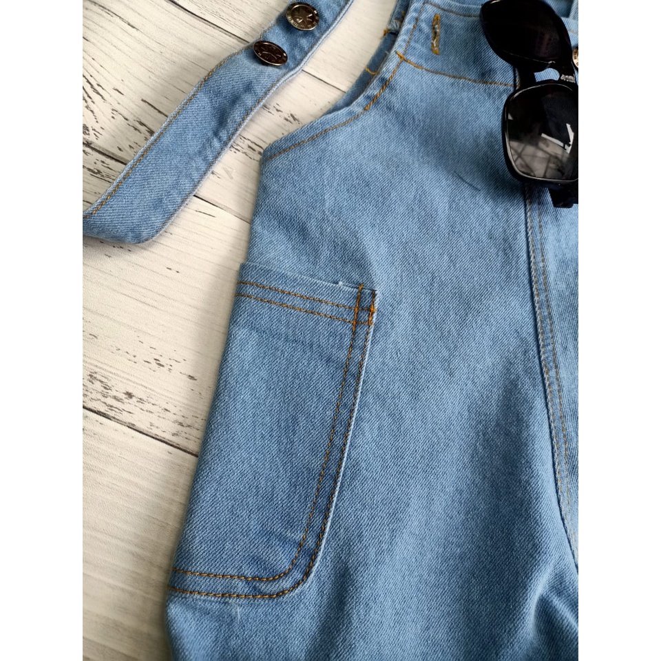 Overall jeans anak (saku pinggir)