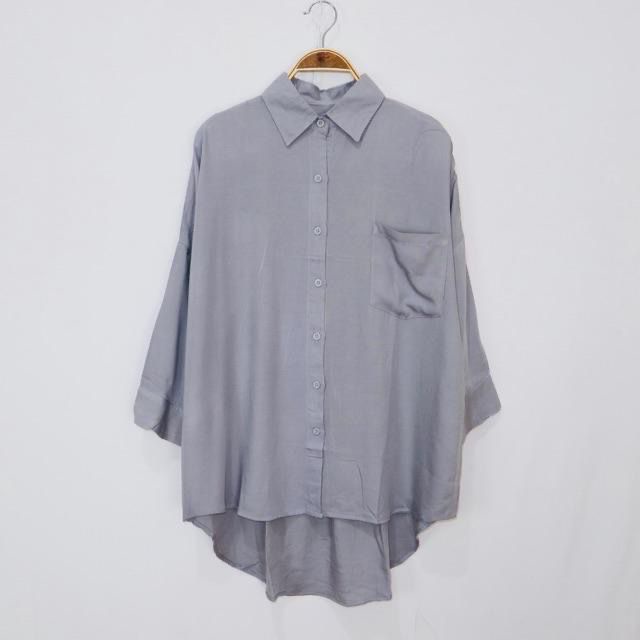 BEFAST - ZFS OOTD Wanita Kemeja TAMIA / KORA RAYON DIAMOND OVERSIZE XXL LONG SHIRT / Kemeja Oversize Kekiniaan Wanita / Atasan kemeja Lengan Panjang / Kemeja Polos Casual / Kem Formal / Fashion Wanita Kerja