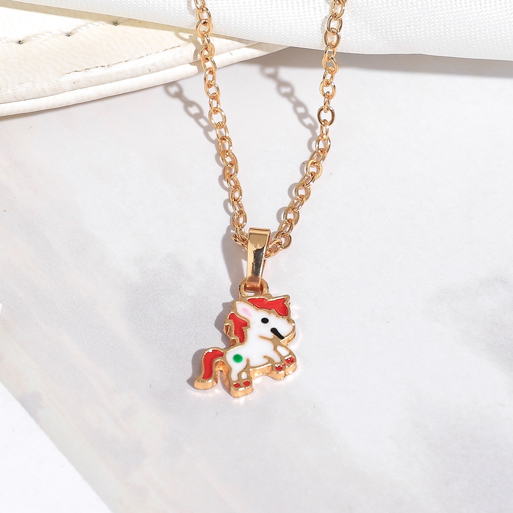 Set Perhiasan Anak little pony kalung fashion wanita gelang titanium anting korea cincin aksesoris wanita murah D418
