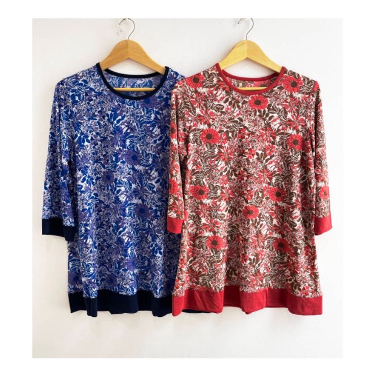 Uniqlo floral stretch jersey blouse