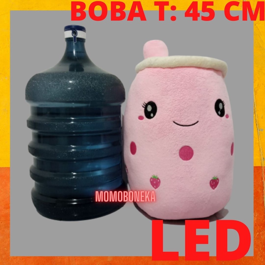 Boneka Boba  Jumbo Bantal  Boba Lampu LED Kedip Cantik Uk.XL Tinggi 45 cm Bahan Halus Lembut Banget