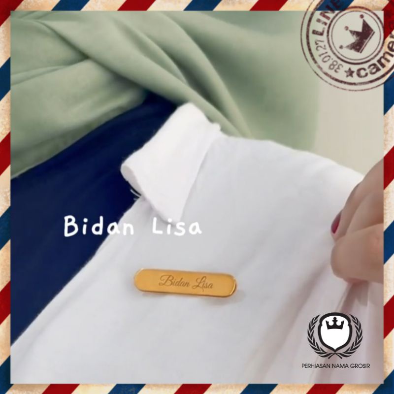 Bros Nama Mini | Bros Nama Costum | Bros Nama Lapis Emas