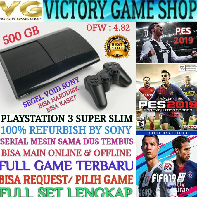 PROMO HARI INI  PS3 PS 3 SONY PLAYSTATION 3 SUPER SLIM 500GB OFW/PSN REFURBISH BY SONY - PAKET SATU