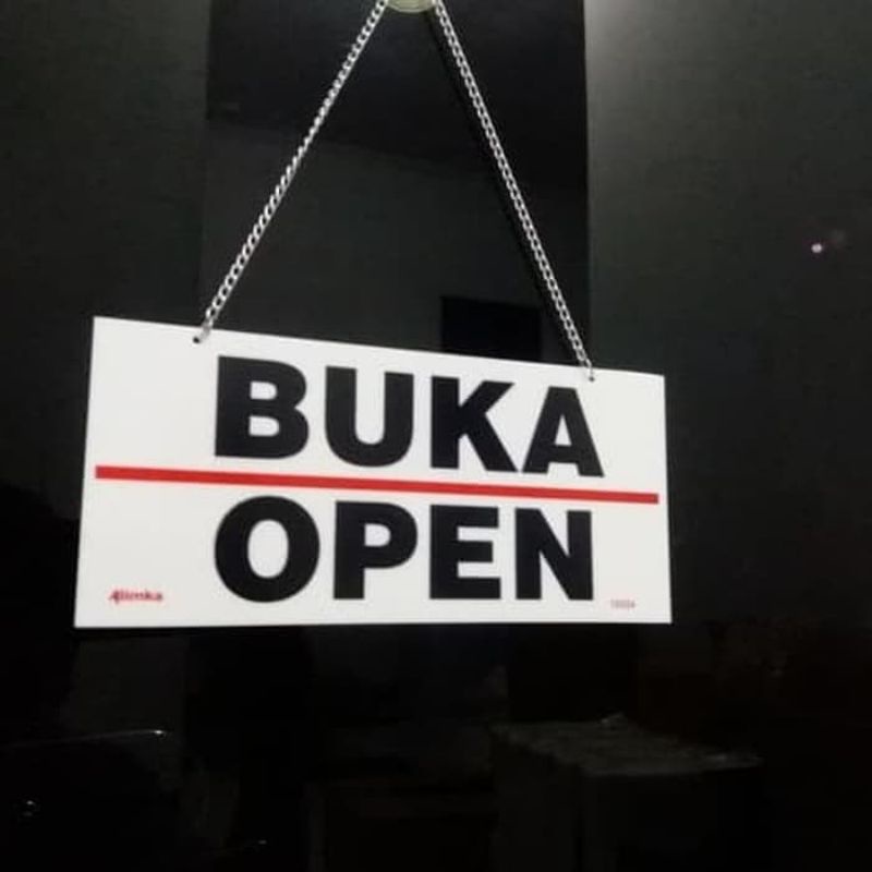 

OPEN CLOSED SIGN BOARD AKRILIK/ SIGN LABEL BUKA TUTUP