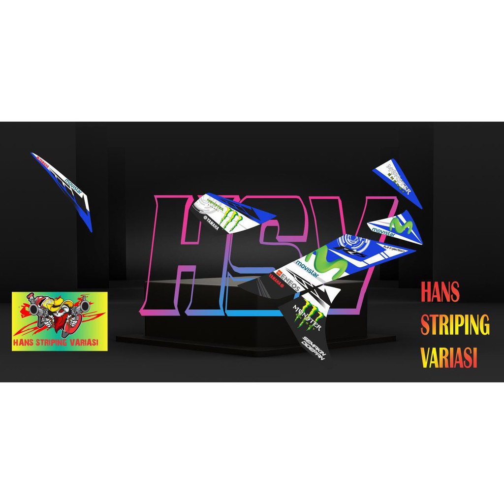 striping stiker decal r15 v1/v2 movistar