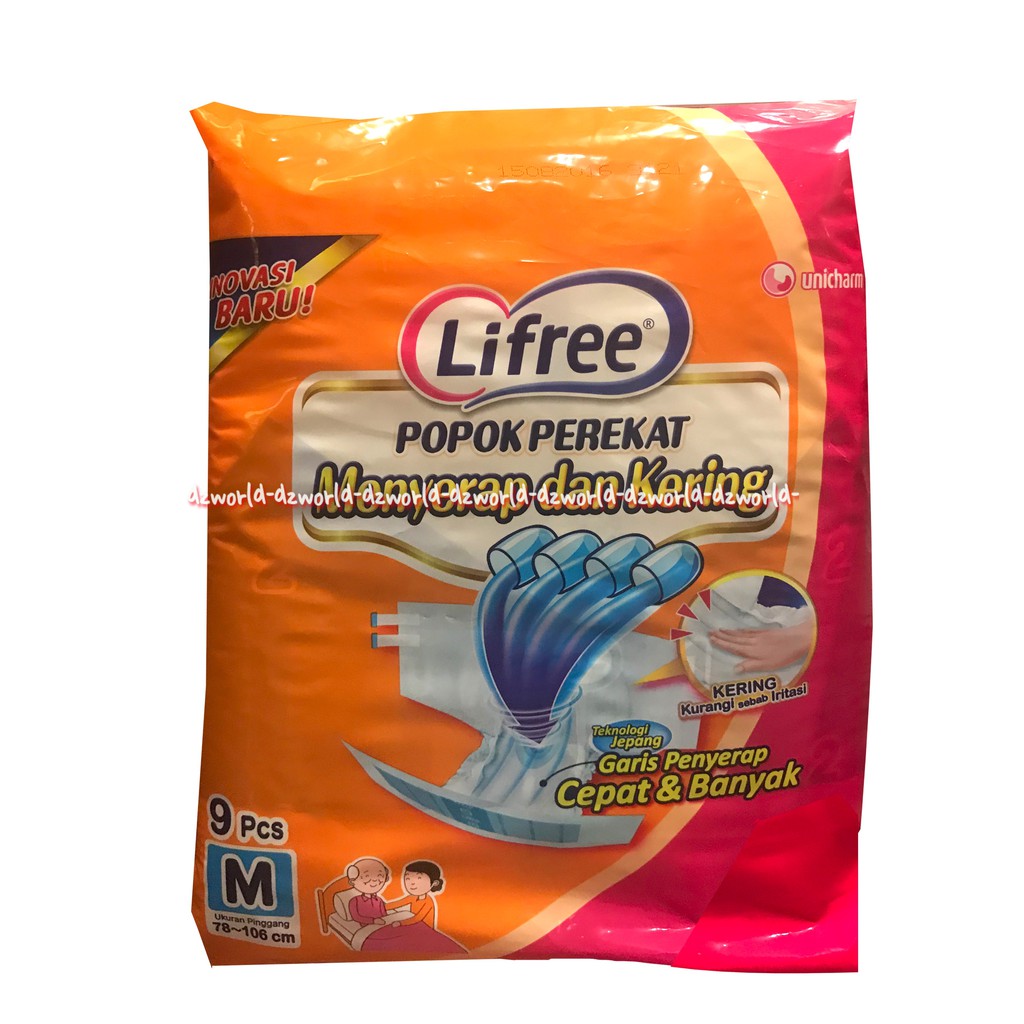 Lifree Popok Perekat Dewasa M Isi 9 Mudah Dipakai Liffree Laifree M9