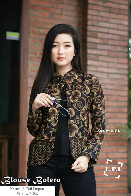 (BISA COD) - blouse batik balero termurah // blouse batik Kancing Wanita // atasan batik pekalongan