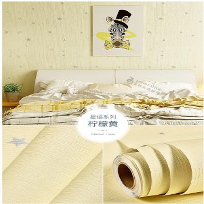 Wallpaper Sticker Dinding Motif Bintang Yellow  Panjang 10M x Lebar 45cm