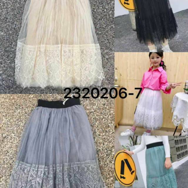 (COD) - Rok import anak motif tile brukat panjang brukat