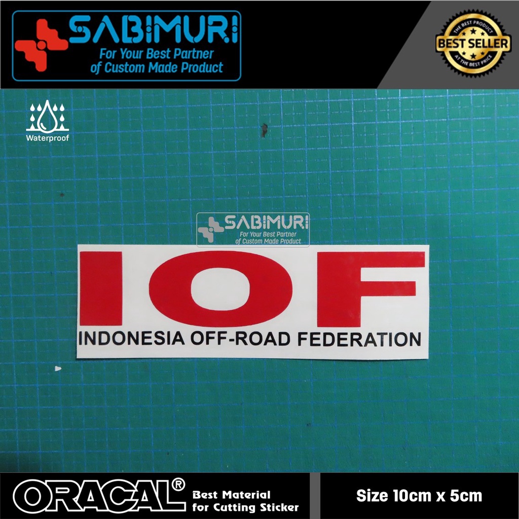 Ready Cutting Sticker IOF Indonesia Offroad Federation Stiker