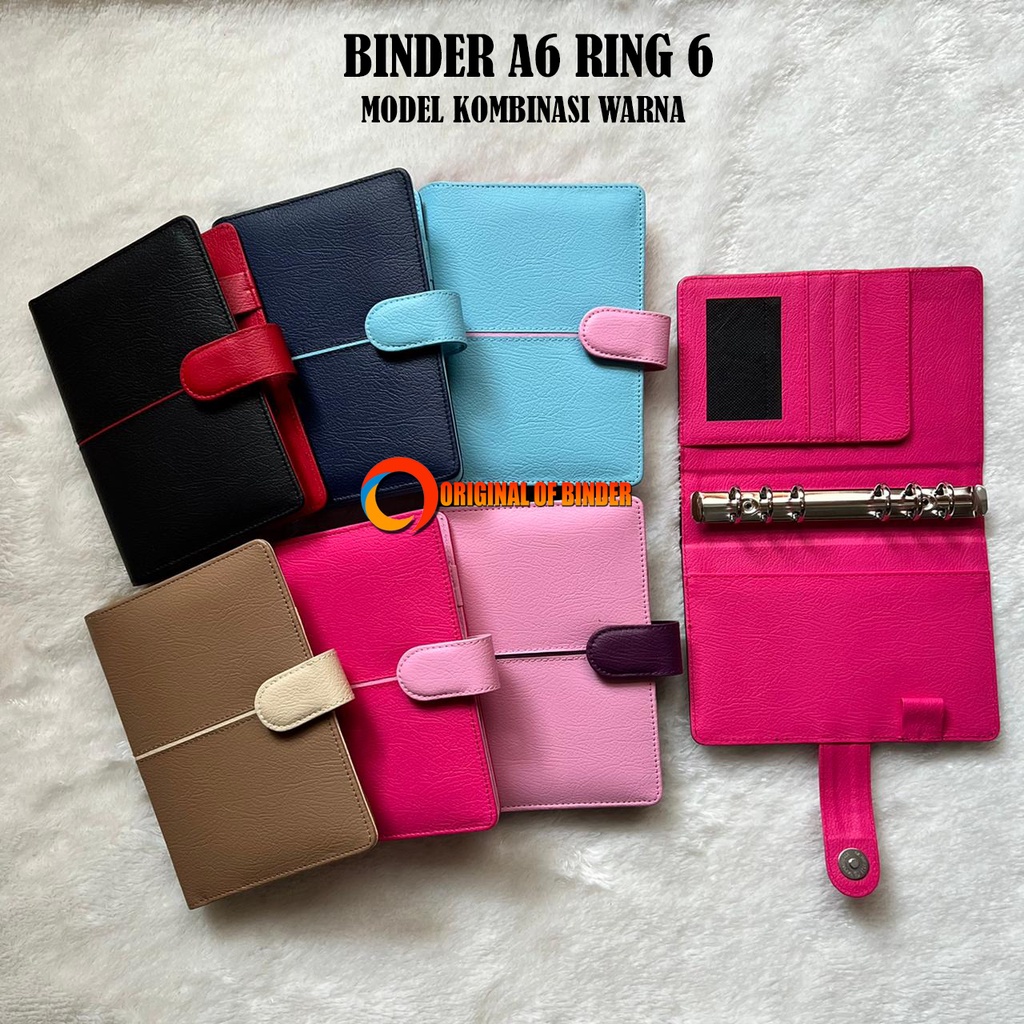 

RB Binder A6 ring 6 Kombinasi Warna Bahan Kulit Jeruk Sintetis
