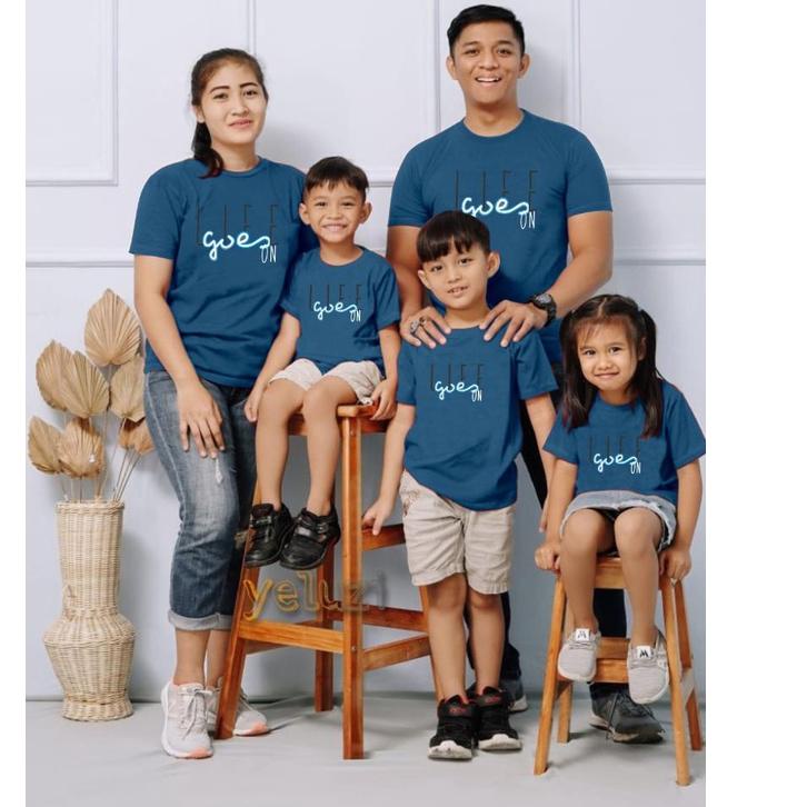 Langsung Beliii.. Kaos Couple Keluarga Baju Family Kaos Distro Biru