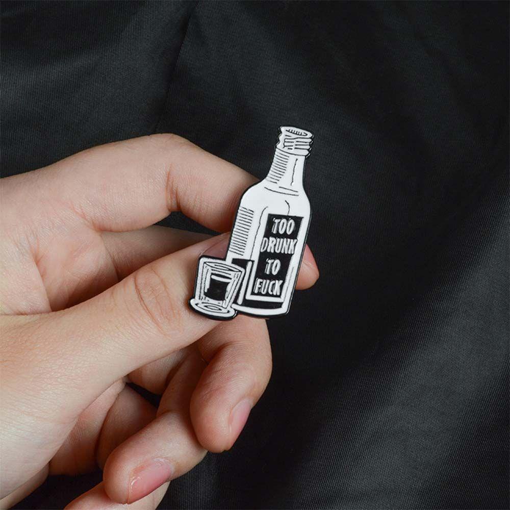 Mxbeauty Botol Anggur Bros Kerah Brooch Fashion Perhiasan Aksesoris Juga Minum Wine Bottle Cup Travel Commemorative Enamel Pin