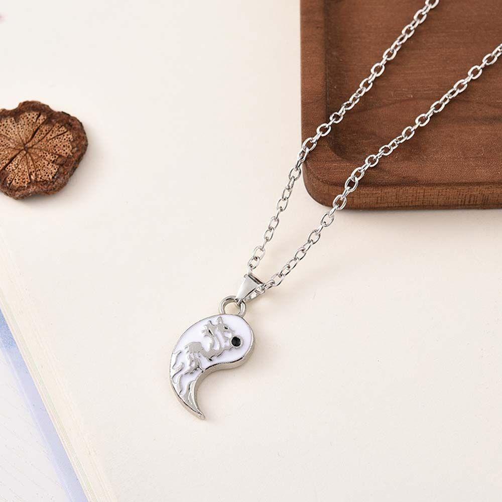 Needway   Tai Chi Kalung Wanita Unisex Hadiah Valentine Yin Yang Lovers Persahabatan Liontin Choker