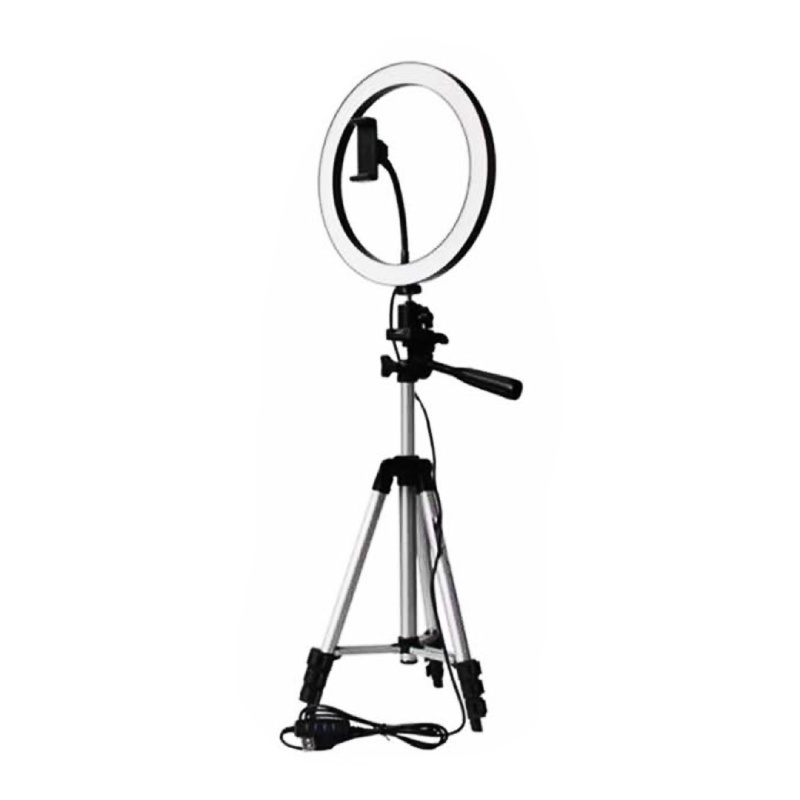 (D027) Ringlight 26cm + Tripod 3110 Selfie Make Up Live Vlog Lampu Ring light Multifungsi