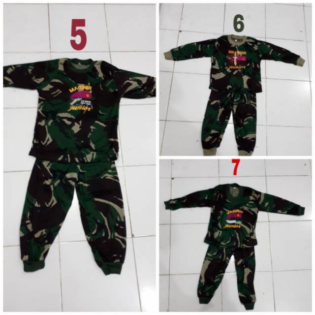 ARMOURMILITARY  Termurah KAOS DORENG/LORENG ANAK SETELAN LENGAN PANJANG