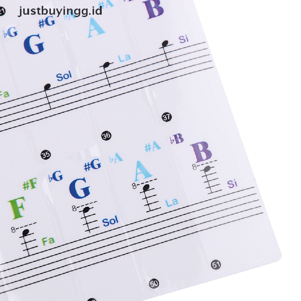 [justbuyingg.id] Keyboard notes Sticker 88/61/54/49/37 keys Piano Sticker Transparent ID