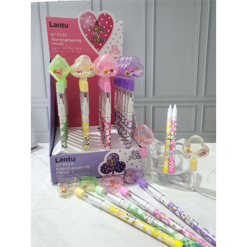 (4pcs) pensil lantu/lantu bensia/pensil cabut lucu/pensil bongkar pasang-Dadu