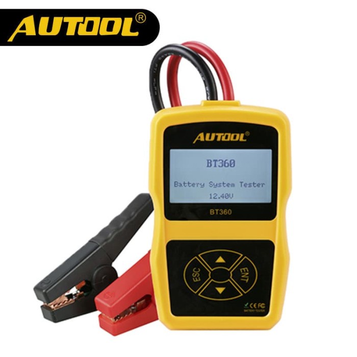 Tester Baterai Aki Mobil Motor 12V 2000CCA - BT360 - Yellow