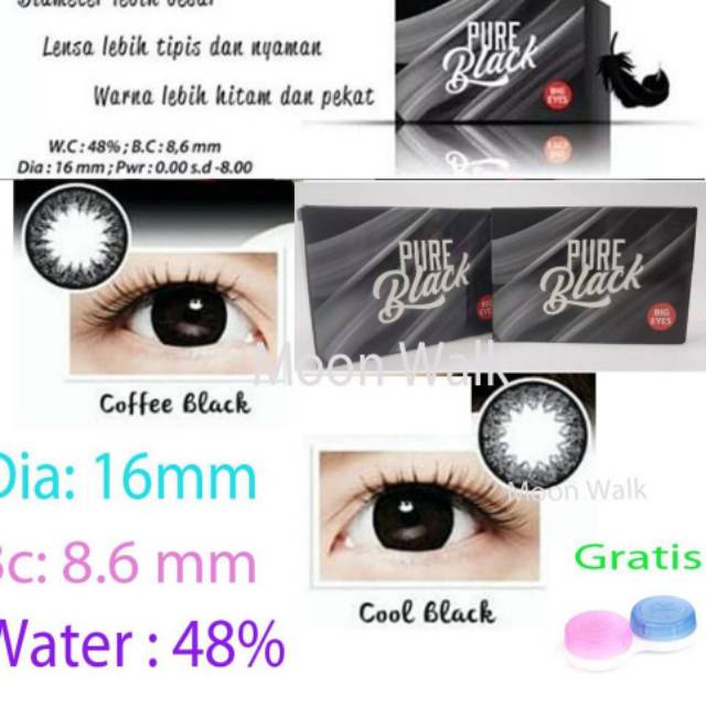 SOFTLENS PURE BLACK 16 MM (NORMAL) BY IRIS LAB