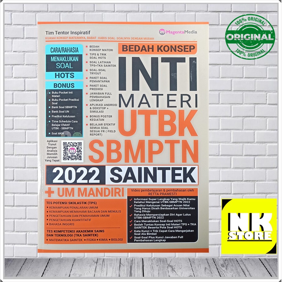 BUKU UTBK SBMPTN SAINTEK - BEDAH KONSEP INTI MATERI UTBK SBMPTN SAINTEK 2022 + UM MANDIRI