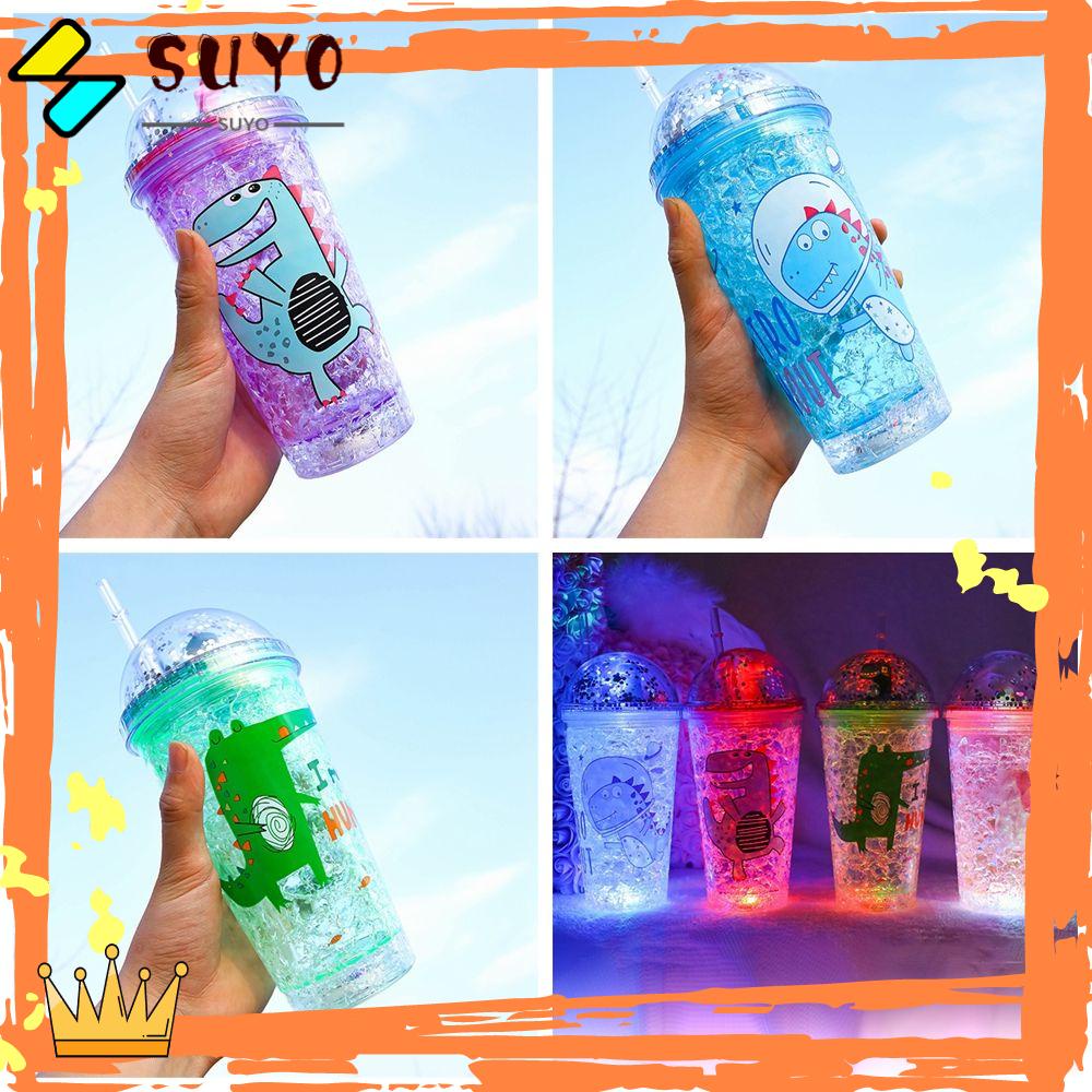 Suyo Gelas Minum Luminous Reusable Dengan Sedotan