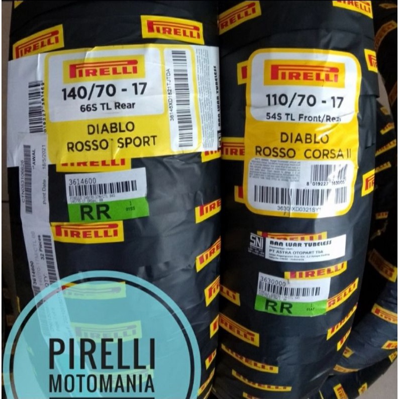 Paket Ban diablo rosso CORSA 2 110/70-17 & 140/70-17 diablo rosso SPORT