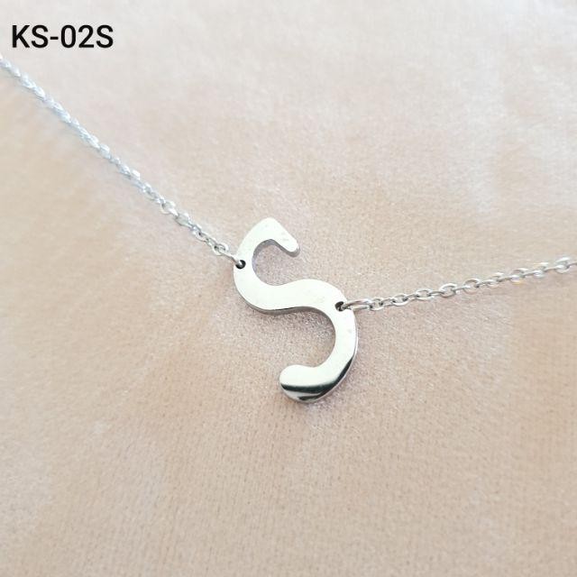 Kalung inisial huruf A-Z Titanium anti karat/kalung alfabet wanita/kalung wanita titanium