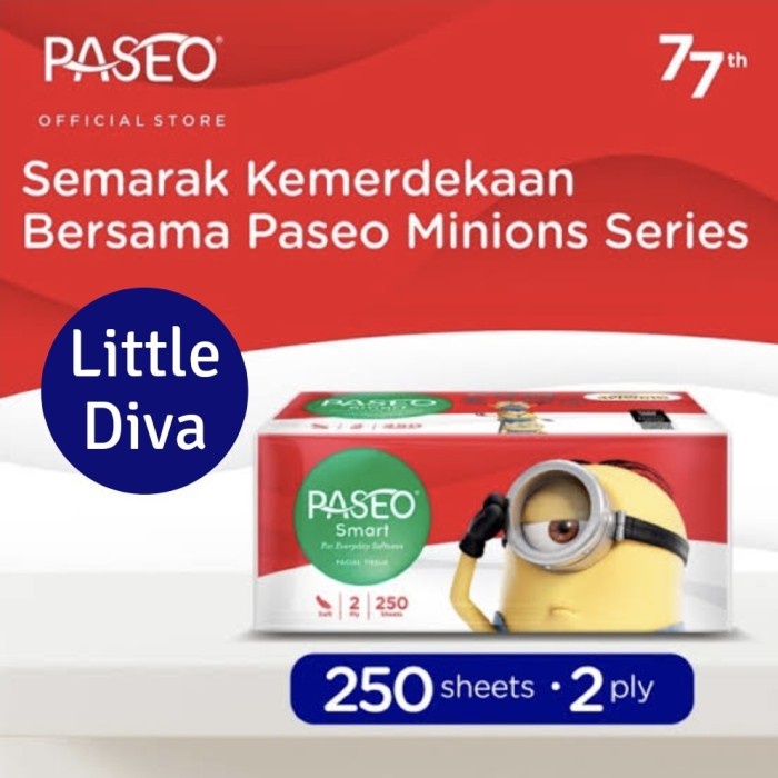 Tissue PASEO Smart 2 Ply Isi 250 Lembar Facial Tissue