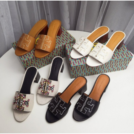 

TB pure original chunky heel slippers