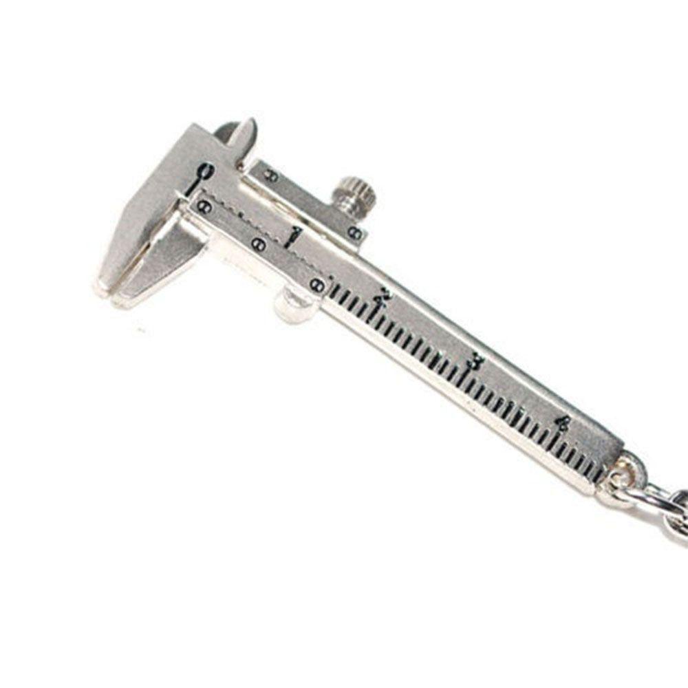 Needway Vernier Caliper Key Chain Fashion Klasik Perak Hadiah Ulang Tahun Liontin Penggaris Model Perhiasan Tempat Kunci