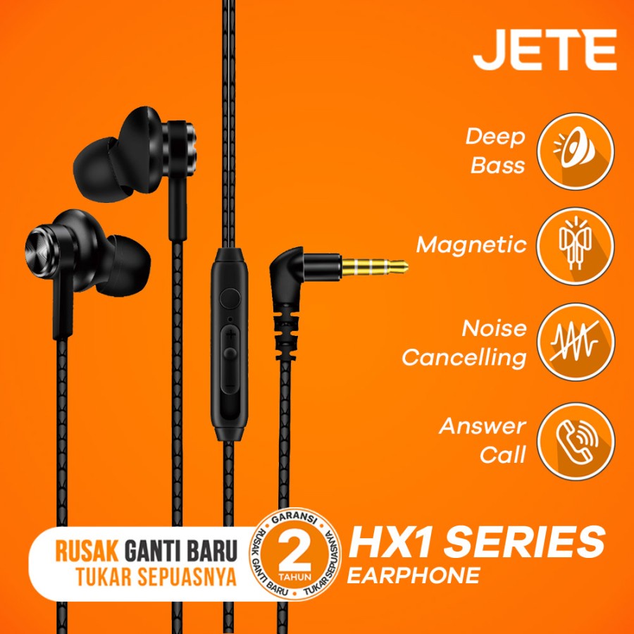 JETE HX1 Earphone, Handsfree with Deep Bass