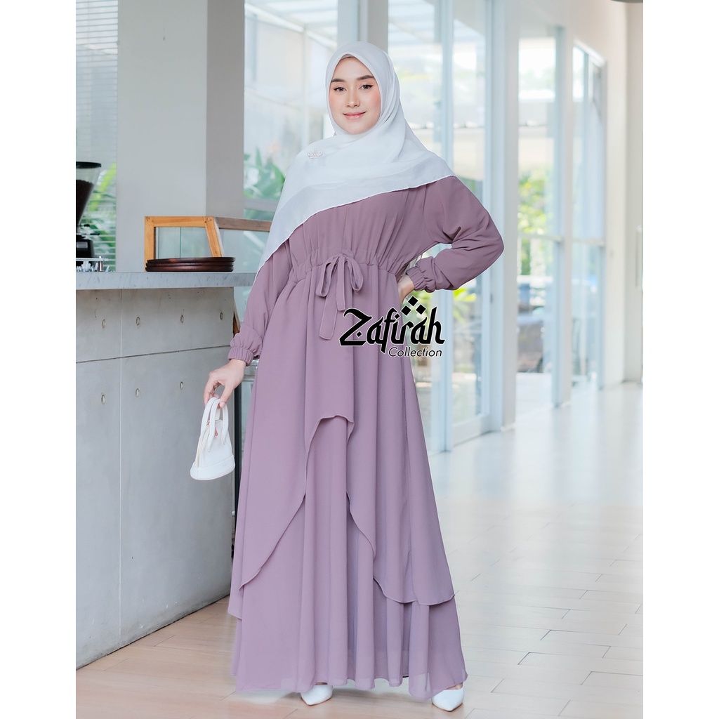 Gamis Malaysia Polos Terbaru Zafirah Collection - Mahira Dress Muslim