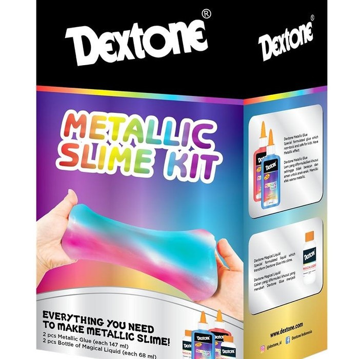 DEXTONE SLIME KIT UNICORN RAINBOW CONFETTI METALLIC GLOW IN THE DARK