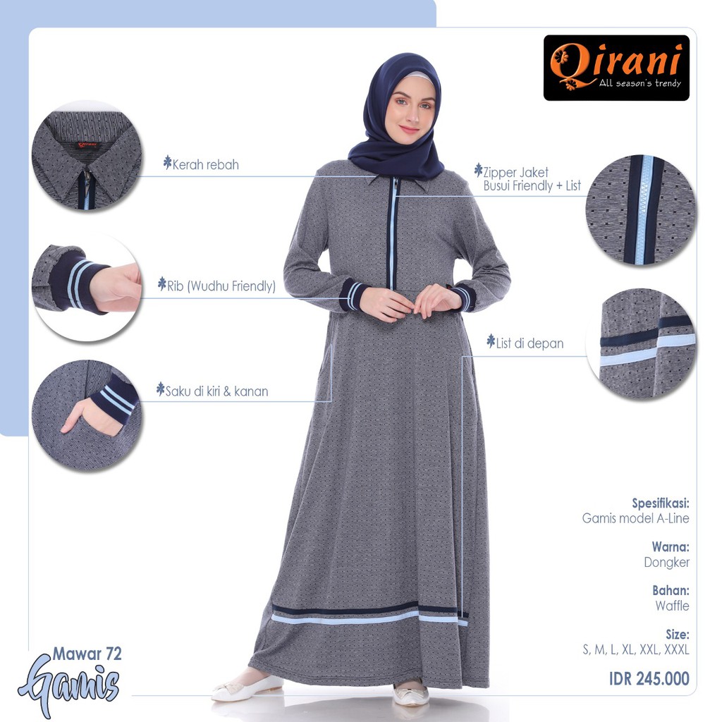 Koleksi Gamis Terbaru Qirani Mawar 72 Shopee Indonesia