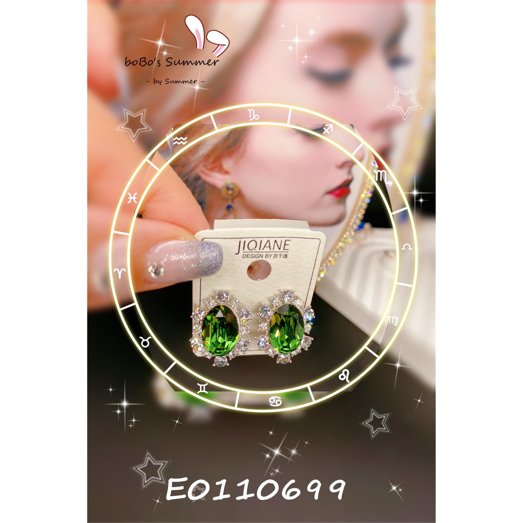 Anting Pesta Kristal Zircon Oval Pin Silver 925 Aksesoris Style Korea Premium