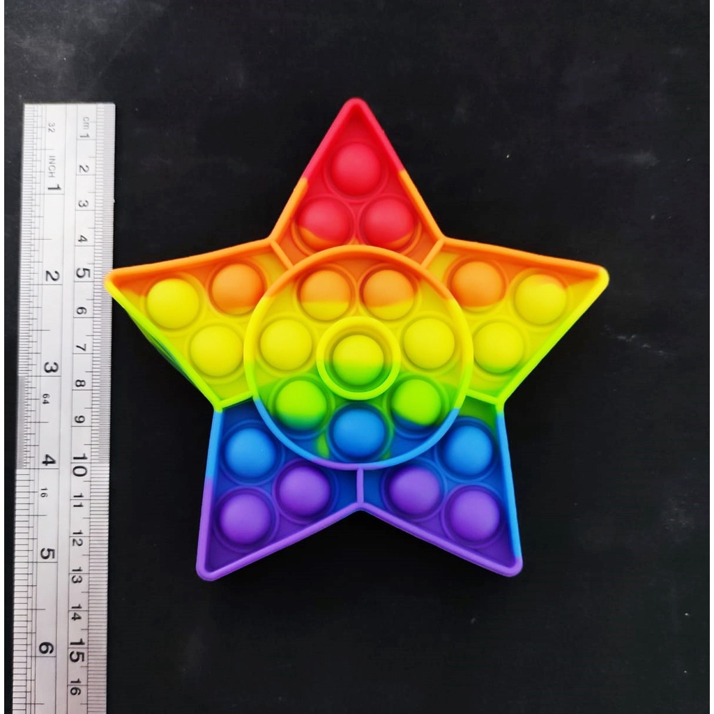 Tas Pop It Motif UNICORN / Mainan pop it murah popit Pop Its Square rainbow multicolor Fidget Toy Push bubble Penghilang Stres-BINTANG