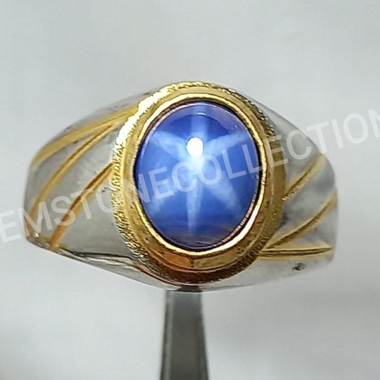 TERUMAH BATU BLUE SAFIR STAR ASLI BANGKOK 9 MOHS