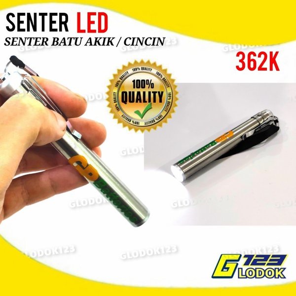 Senter LED Mini Batu Cincin Akik Mulia Pulpen Police SWAT Flash Light