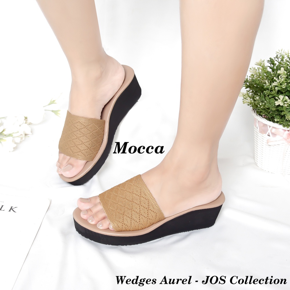 JOS Collection - Aurel Wedges Selop Wanita Tinggi 7 cm