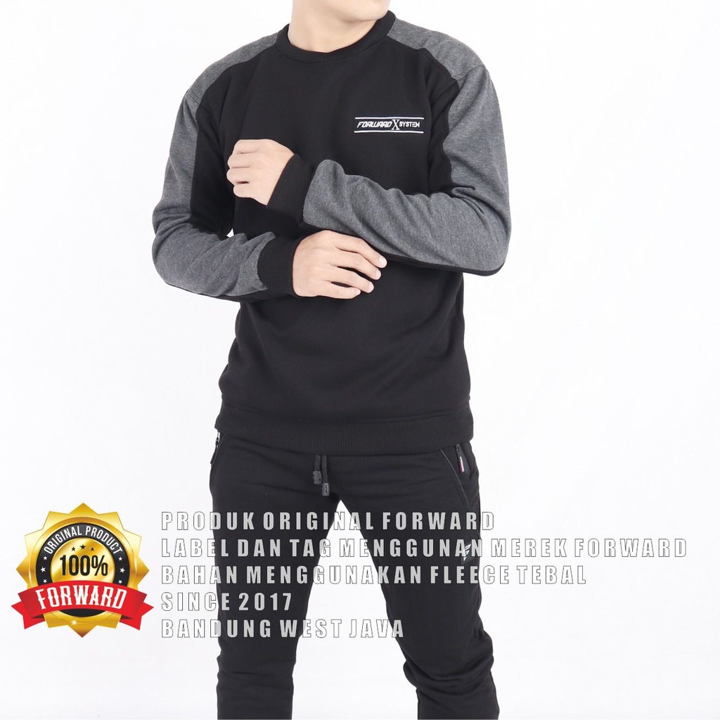 Jaket pria sweater hoodie creawneck forward system