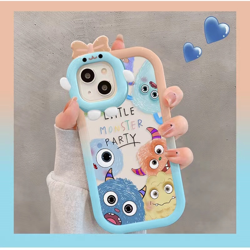 Ins Case Motif Monster Untuk iPhone 14 14pro 14Plus 14prm 13 13pro 13pro 13prm 11 6splus 7Plus 8Plus Xr XS 13 12pro Max