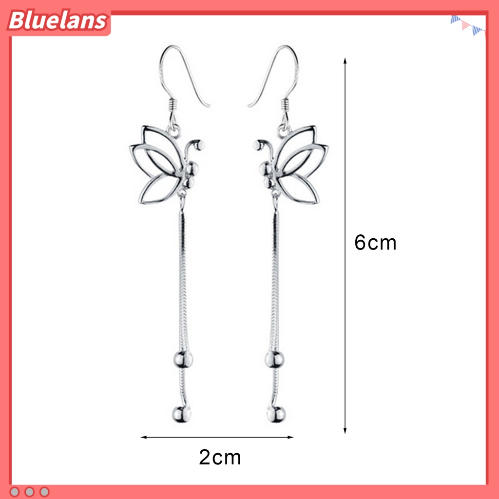 Bluelans Women Elegant Butterfly Dangle Long Chain Line Alloy Hook Earrings Jewelry Gift