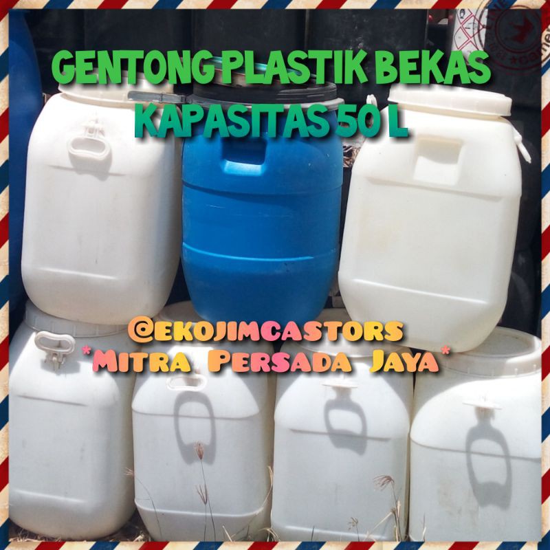 Gentong Plastik Putih Bekas Kapasitas 50 Liter Shopee Indonesia