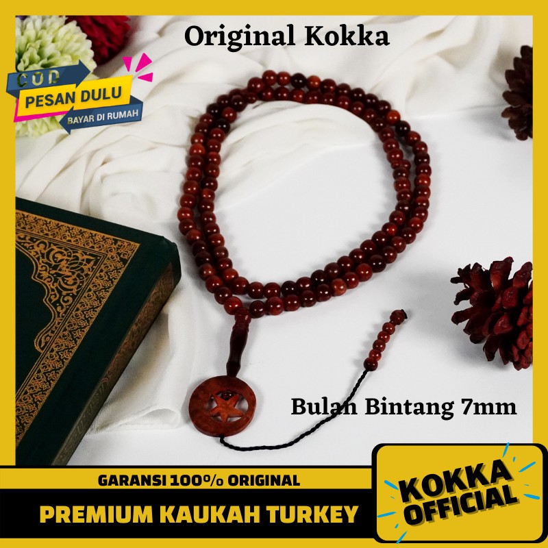 Tasbih Kaukah Bulan Bintang 99 Butir Asli Tasbeh Kayu Kaokah Kaoka Kauka Kokkah By Kokka Official