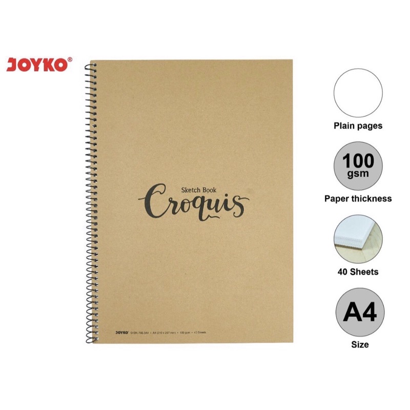 

JOYKO SKETCH BOOK CROQUIS A4, 40 Lembar; 100gsm