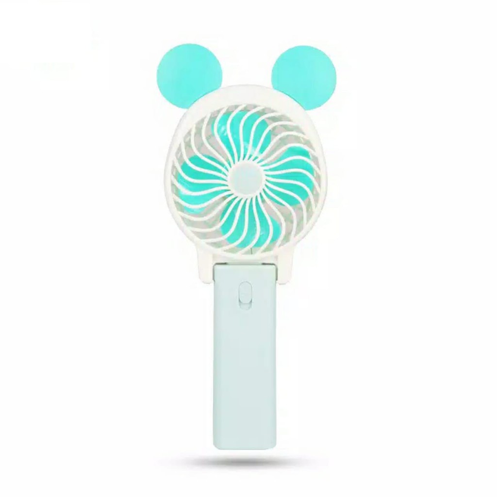 Kipas Mini Lipat Karakter Mickey Pastel  - MKPAS - Kipas Recharge Handy Mini Fan