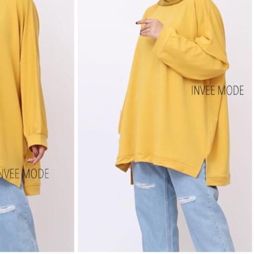 ATASAN BLOUSE BATWING JUMBO BIGSIZE OVERSIZE BABYTERRY SPANDEX - 1795 - Putih, 3L