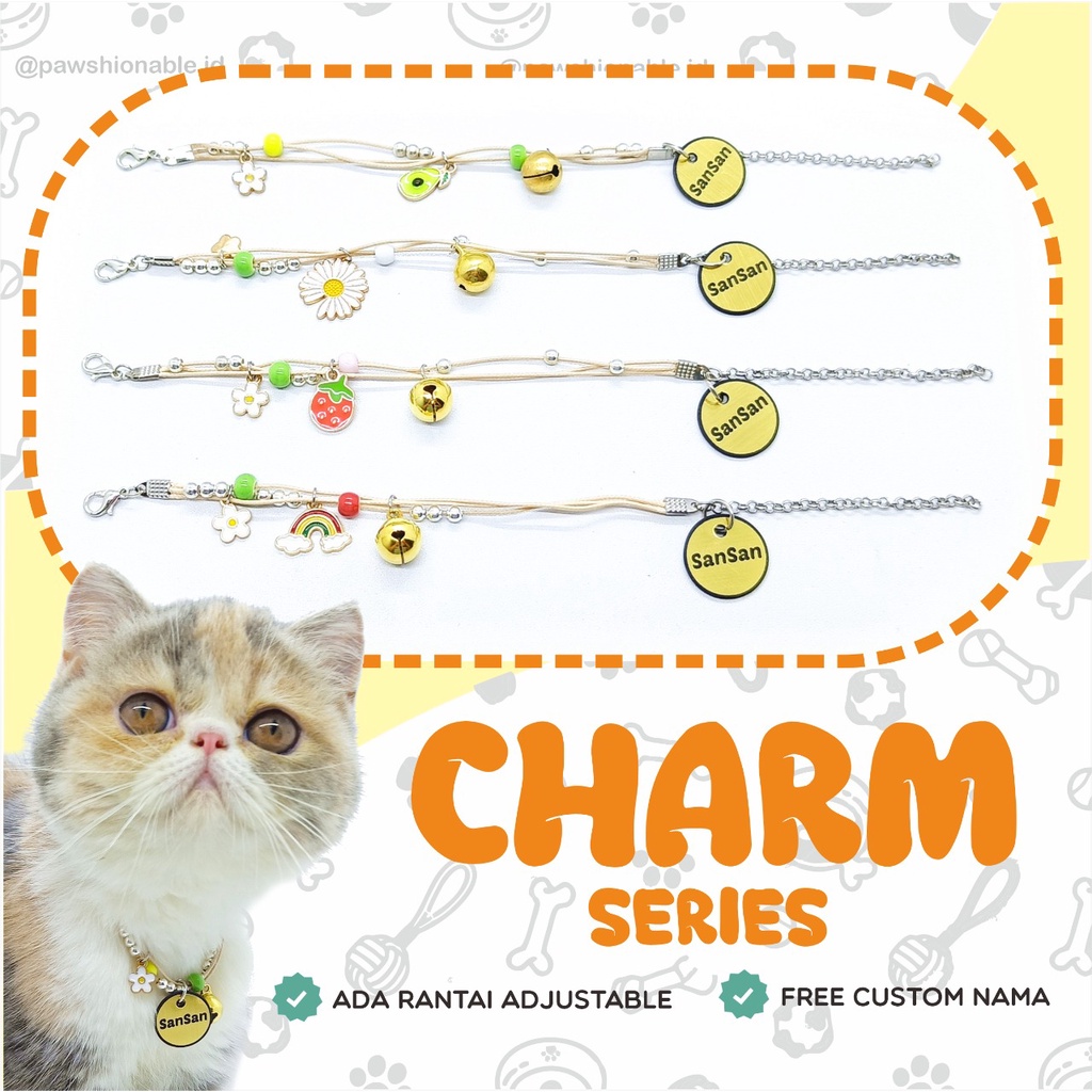 K44 - Kalung Custom Nama Kucing Anjing Aksessoris Hewan PU Leather/Kulit Sintetis